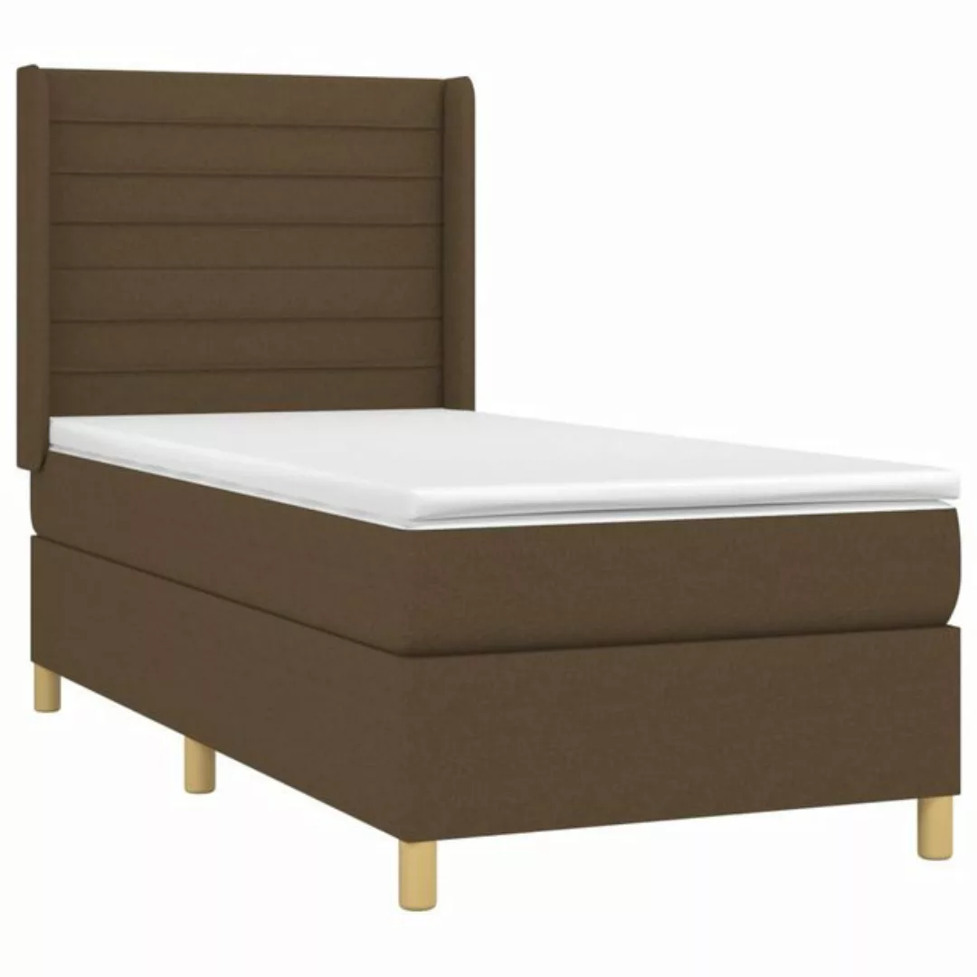 vidaXL Boxspringbett Boxspringbett mit Matratze Dunkelbraun 80x200 cm Stoff günstig online kaufen