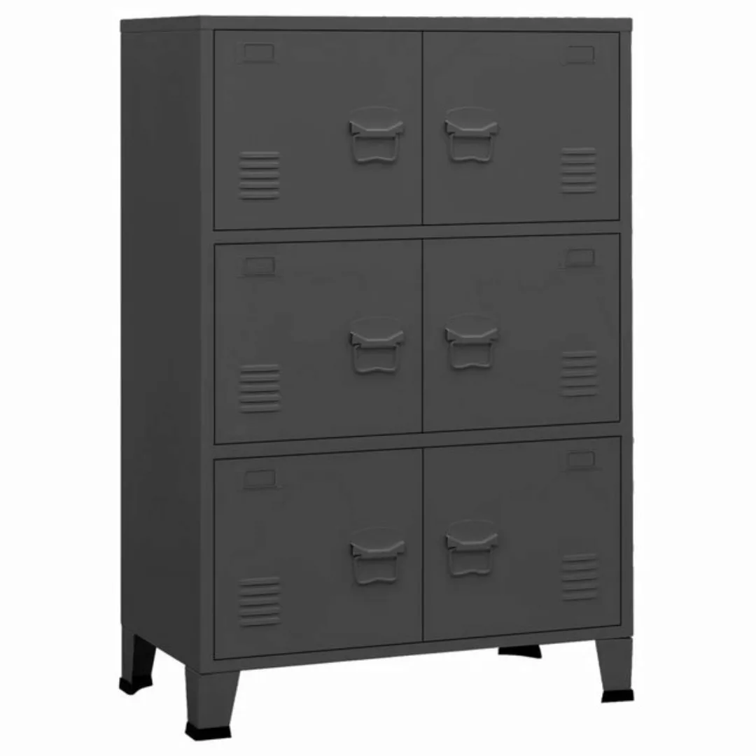 vidaXL Aktenschrank Aktenschrank Industrie-Stil Anthrazit 75x40x115 cm Meta günstig online kaufen