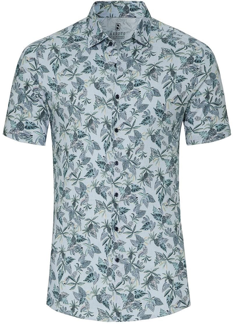 Desoto Short Sleeve Jersey Hemd Druck Hellblau - Größe L günstig online kaufen