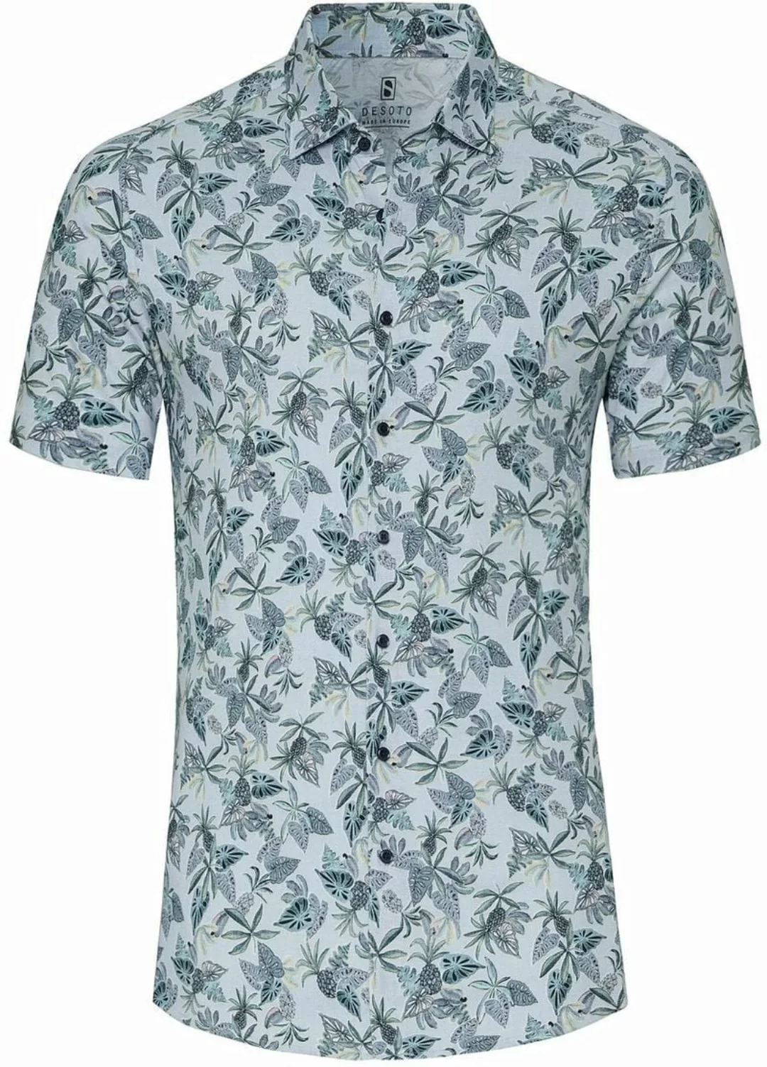 Desoto Short Sleeve Jersey Hemd Druck Hellblau - Größe XL günstig online kaufen