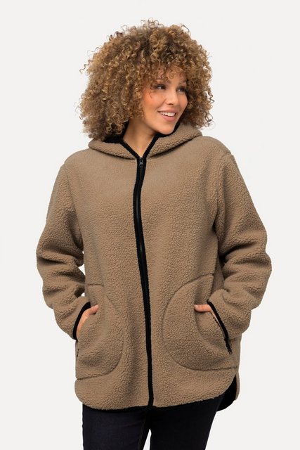 Ulla Popken Sommerjacke Teddyjacke Kapuze Reißverschlusstaschen Steppnähte günstig online kaufen