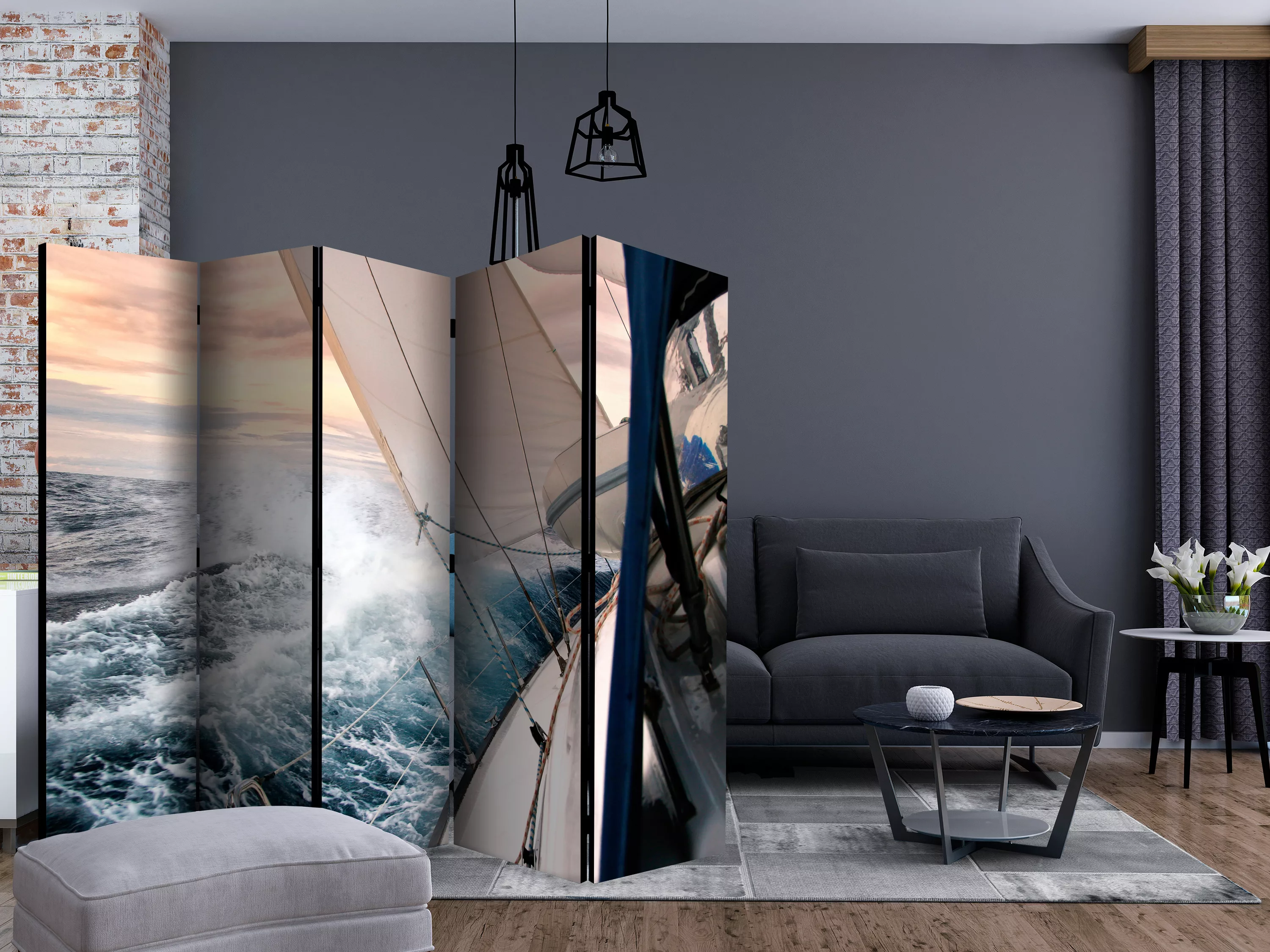 5-teiliges Paravent - Sailing Ii [room Dividers] günstig online kaufen