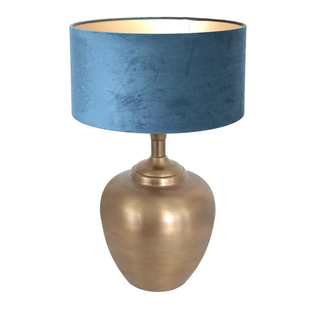 Tischleuchte Brass in Bronze und Blau E27 390x400mm günstig online kaufen