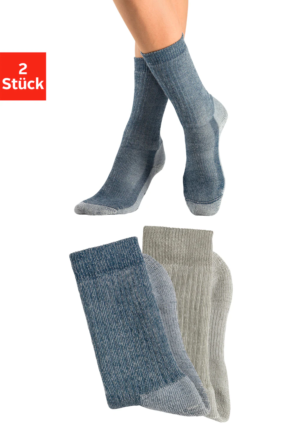 Bench. Wandersocken, (Packung, 2 Paar), Wollsocken aus flauschigem Material günstig online kaufen