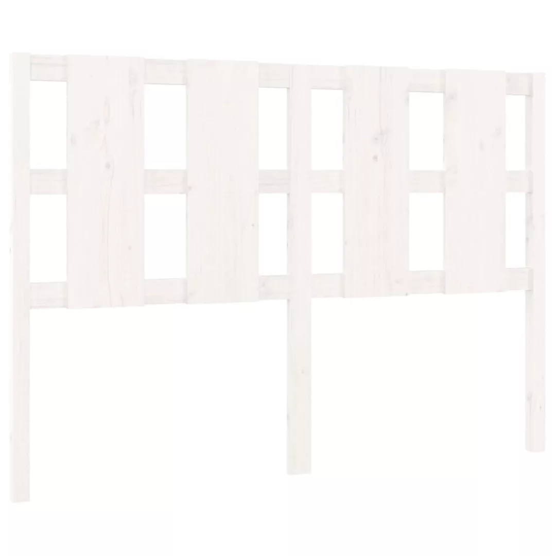 Vidaxl Bett-kopfteil Weiß 125,5x4x100 Cm Massivholz Kiefer günstig online kaufen