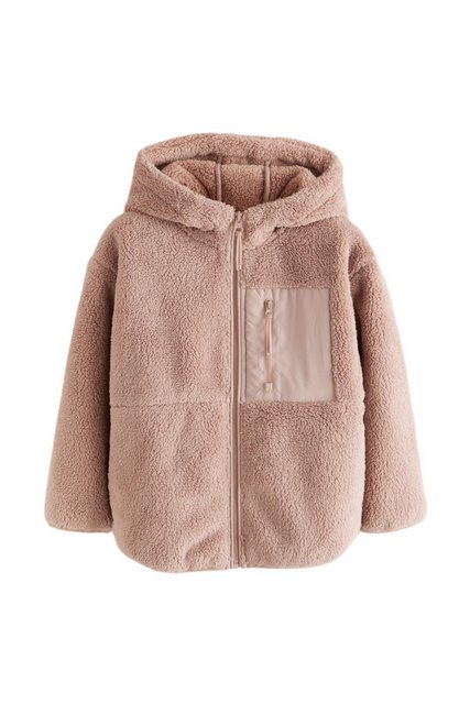 Next Kapuzenfleecejacke Fleece-Kapuzenjacke aus Borg mit durchgehendem RV ( günstig online kaufen