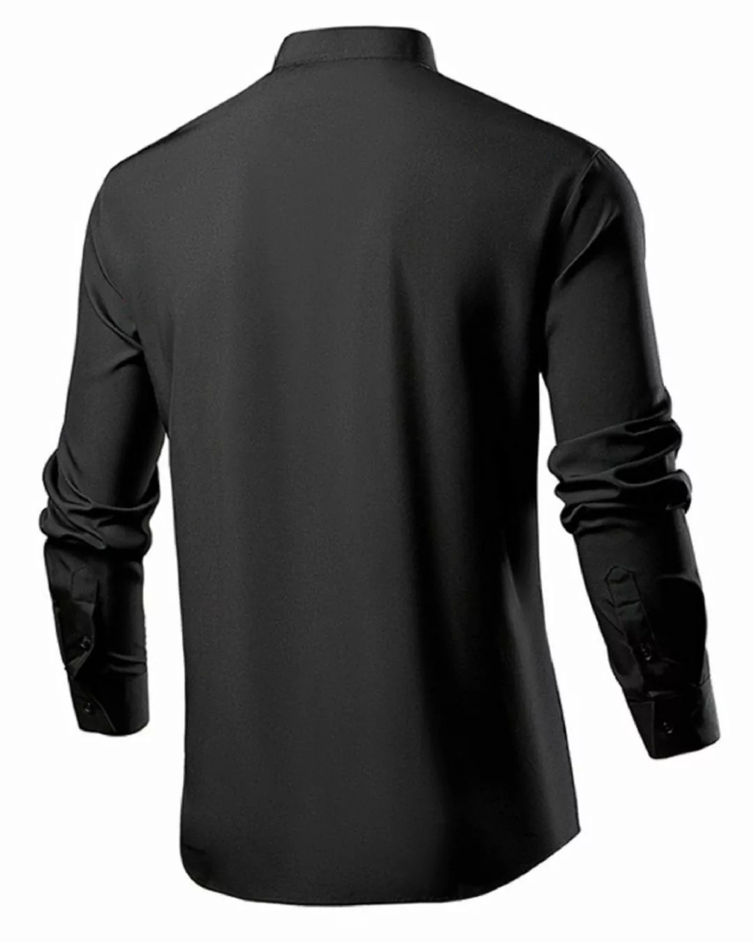 Allthemen Langarmhemd mit Stehkragen Slim Fit günstig online kaufen