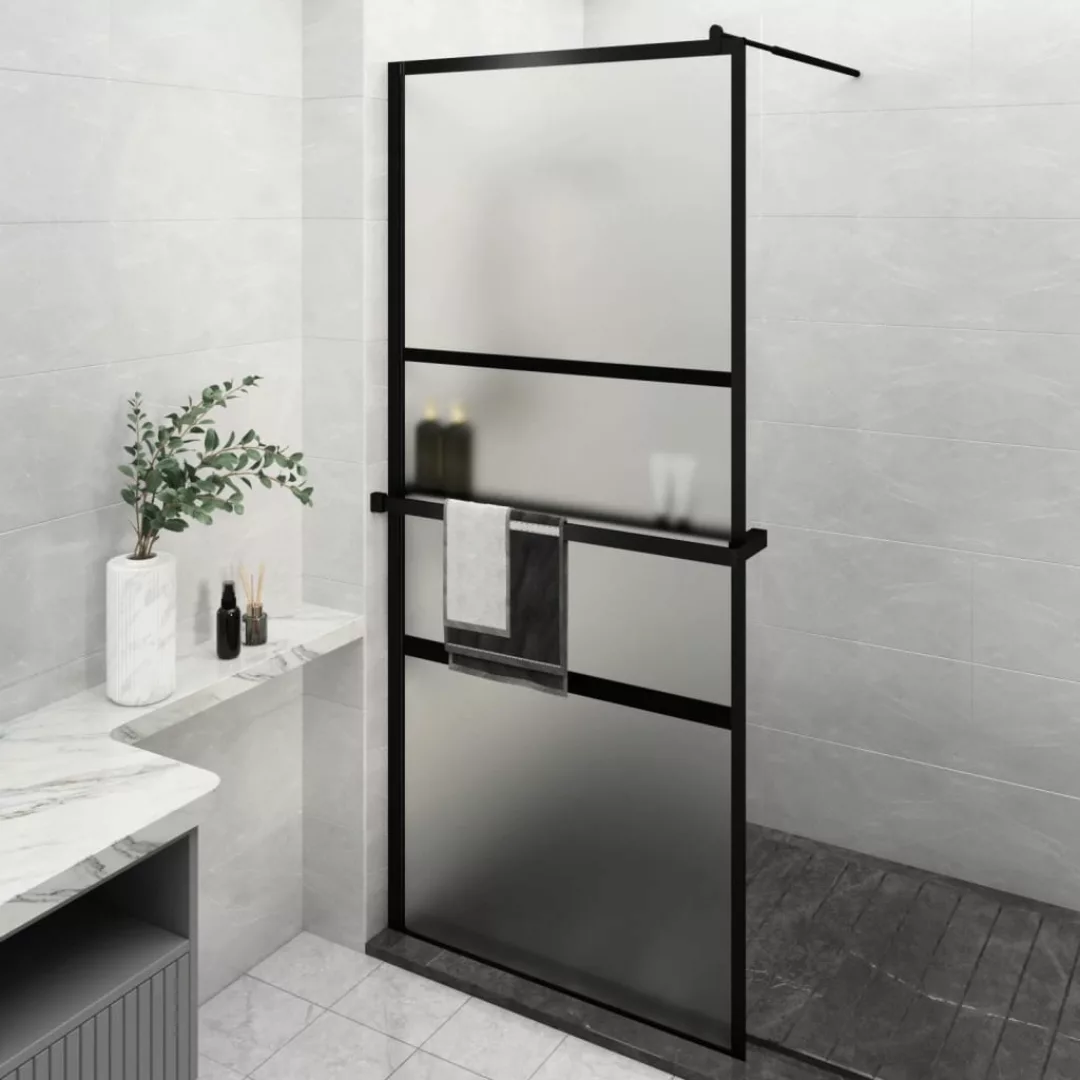 Vidaxl Duschwand Mit Ablage Für Walk-in-dusche Schwarz 90x195 Cm Esg günstig online kaufen