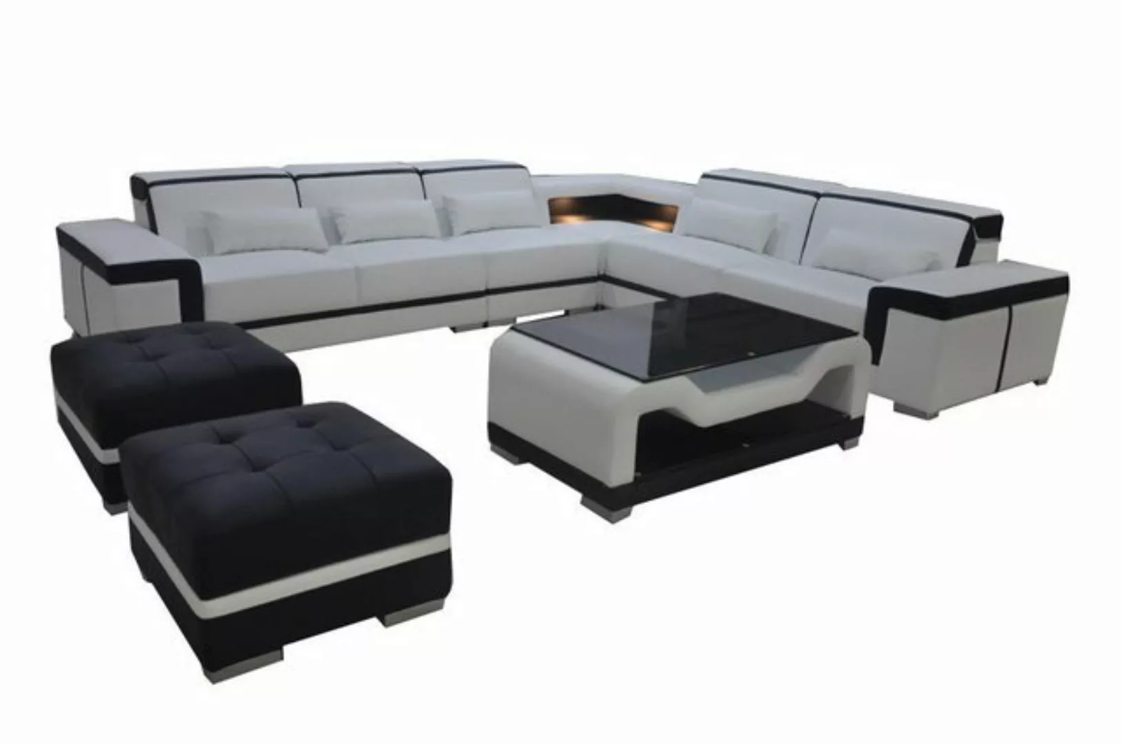 Xlmoebel Sofa Ledersofa mit USB-Anschluss, Eckcouch-Garnitur, Wohnlandschaf günstig online kaufen