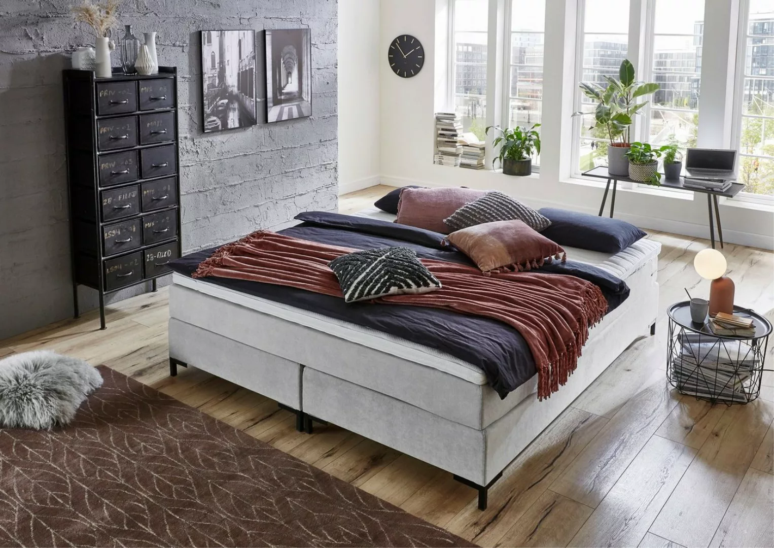 ATLANTIC home collection Boxspringbett Romy, ohne Kopfteil, frei im Raum st günstig online kaufen