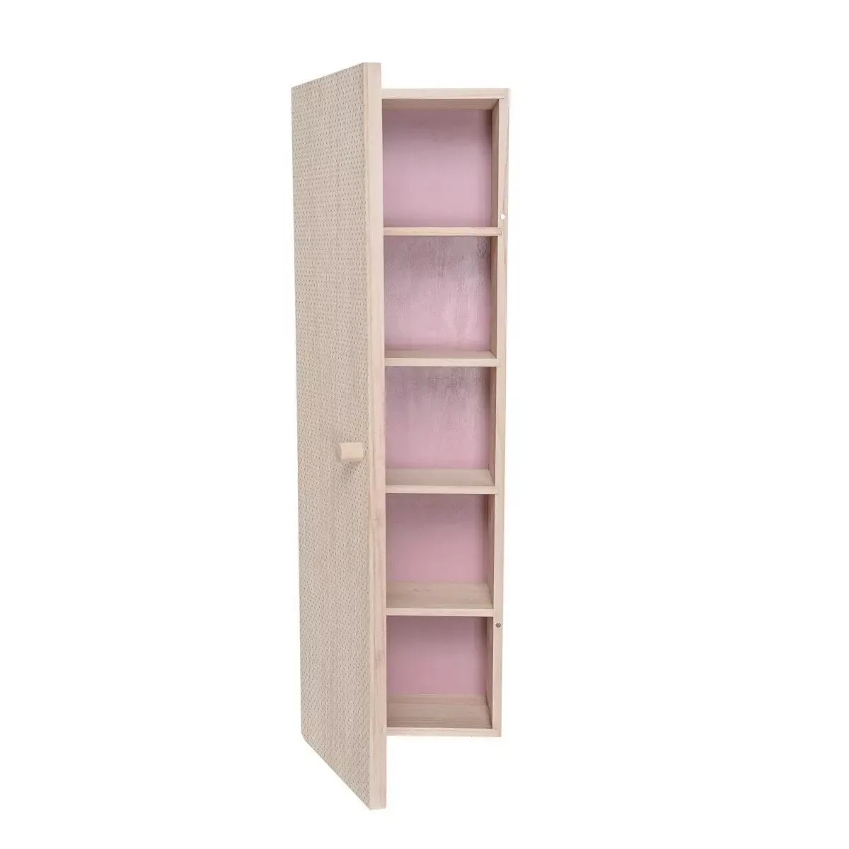 Schrank aus Holz mit rosa Rückwand günstig online kaufen