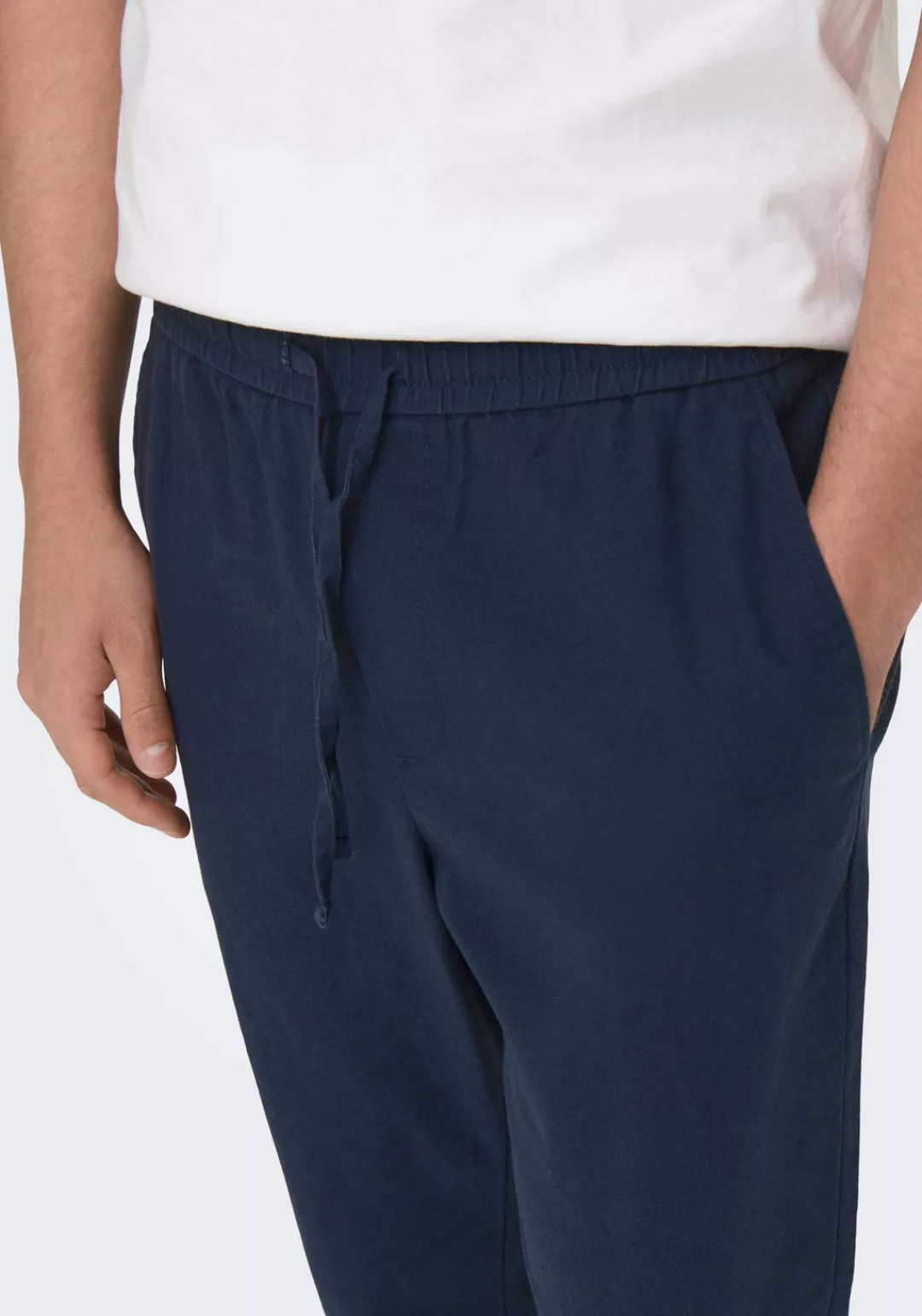 Only & Sons Herren Sweatpant ONSLINUS CROP LIN - Tapered Fit günstig online kaufen