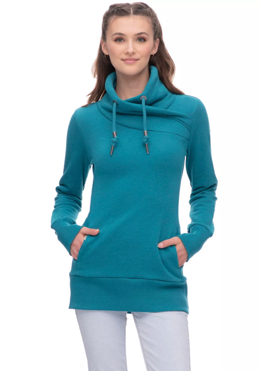 Ragwear Sweatshirt NESKA mit hohem Schalkragen und Kordelzug günstig online kaufen