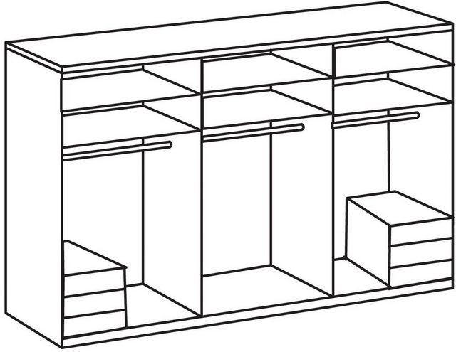 Drehtürenschrank 250 cm mit Spiegel LEVEL36 A von WIMEX Hellgrau günstig online kaufen