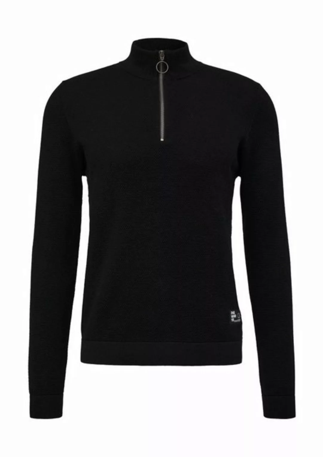 QS Stehkragenpullover mit Reißverschluss günstig online kaufen