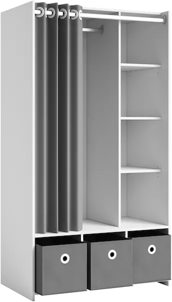 Schlafkontor Kleiderschrank "Jenke mit Stoffvorhang", Allzweckkleiderschran günstig online kaufen