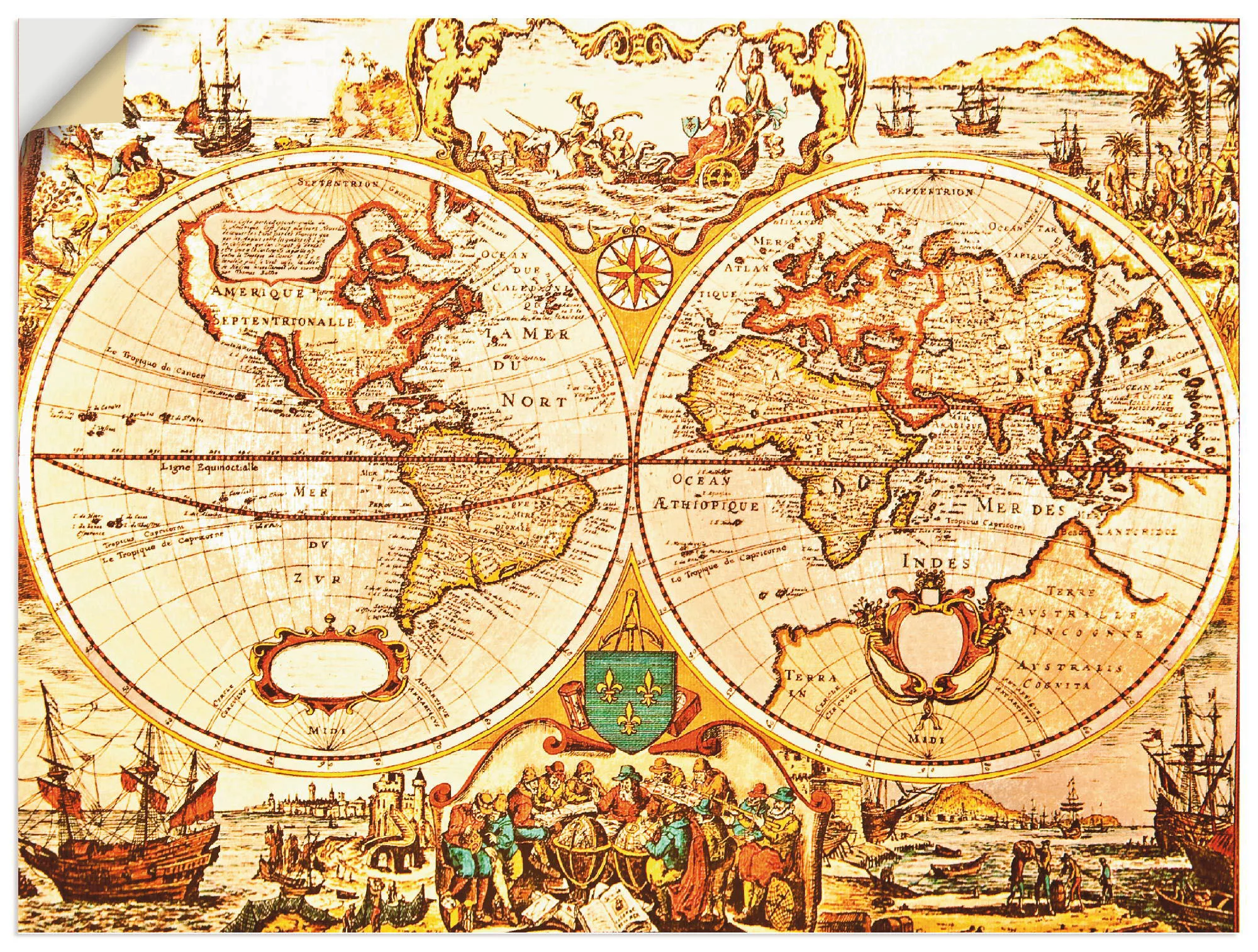 Artland Wandbild "Antike Weltkarte", Landkarten, (1 St.), als Alubild, Outd günstig online kaufen