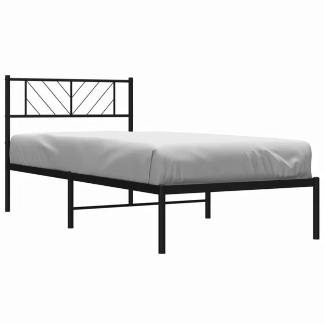 vidaXL Bett Bettgestell mit Kopfteil Metall Schwarz 100x190 cm günstig online kaufen