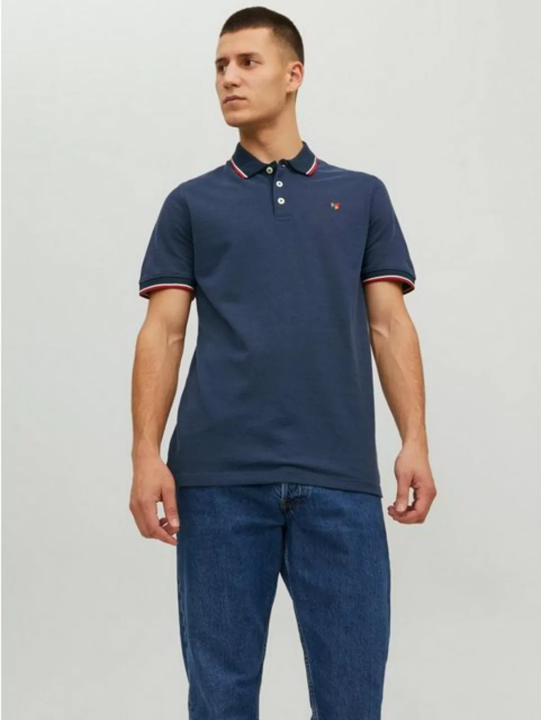 Jack & Jones T-Shirt Polo T-Shirt Pique Kurzarm Hemd Basic JPRBLUWIN JPRBLU günstig online kaufen