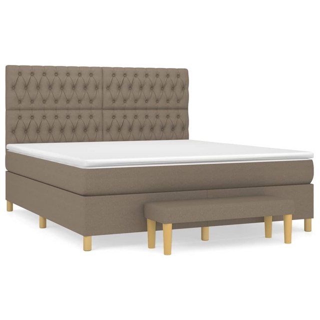 vidaXL Boxspringbett Boxspringbett mit Matratze Taupe 180x200 cm Stoff Bett günstig online kaufen