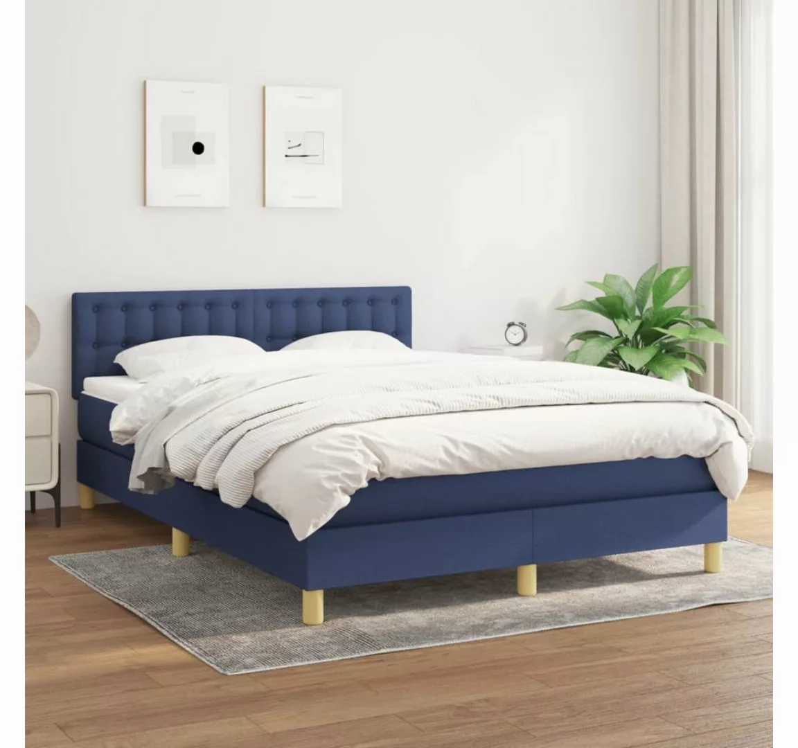 vidaXL Boxspringbett Bett Boxspringbett mit Matratze und LED Stoff (140 x 1 günstig online kaufen