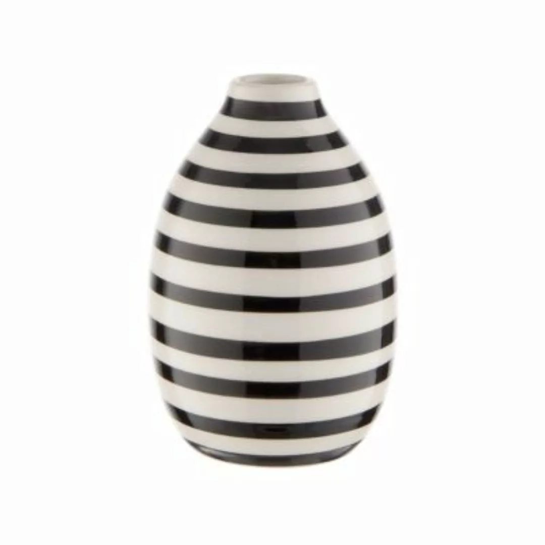 BUTLERS CARO Vase Streifen Höhe 14cm schwarz/weiß günstig online kaufen