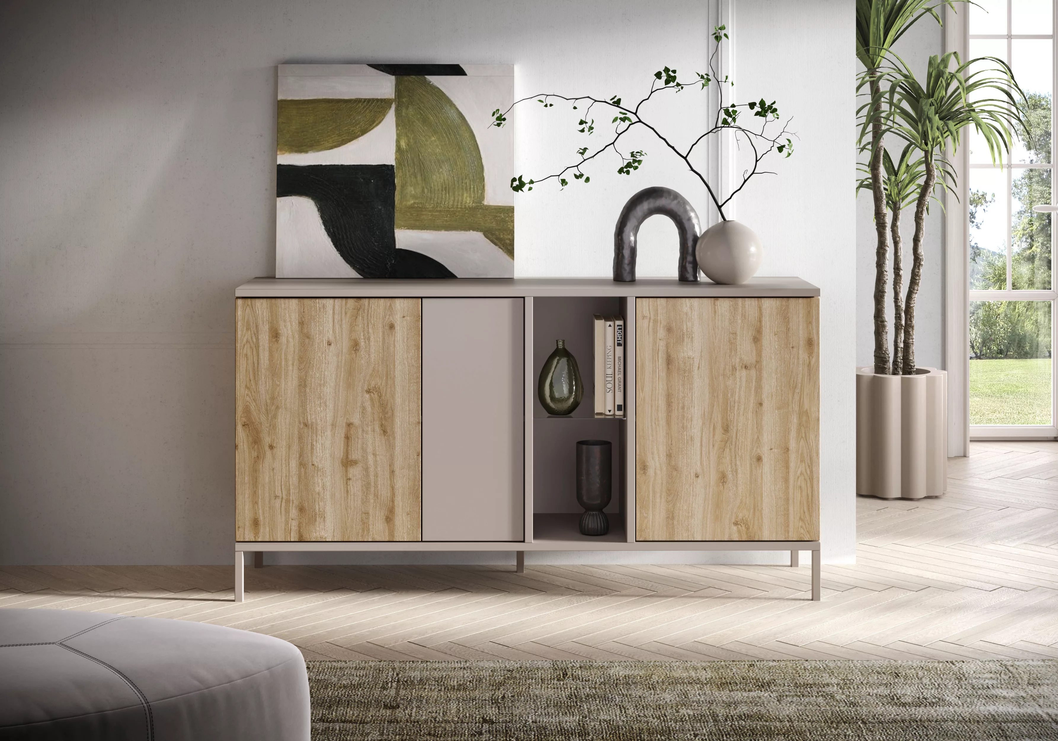 INOSIGN Sideboard "Gent Breite 160 cm, Kommode mit 3 Türen u. 2 offenen Fäc günstig online kaufen