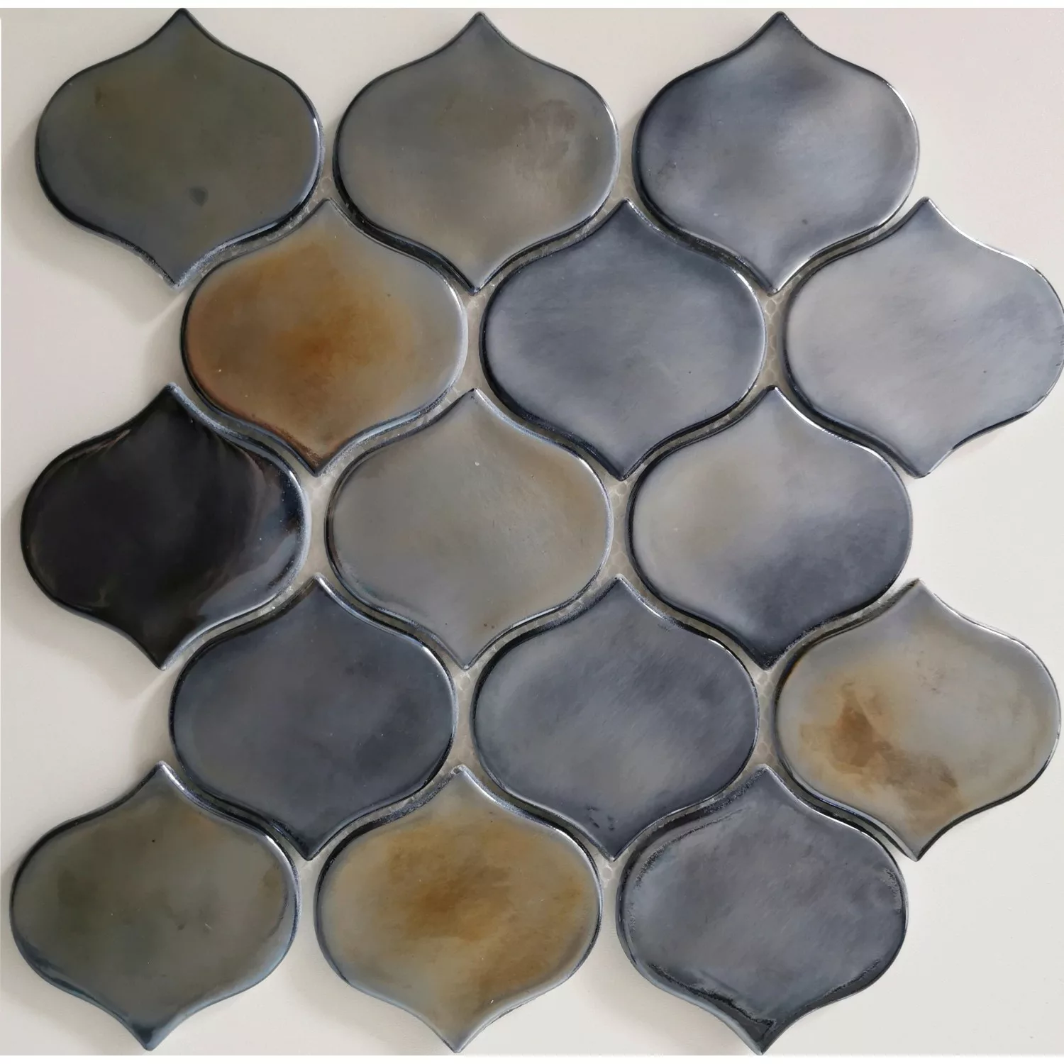 Mosaikmatte Cadiz Arabesque Keramik Schwarz 26,4 cm x 28,3 cm günstig online kaufen