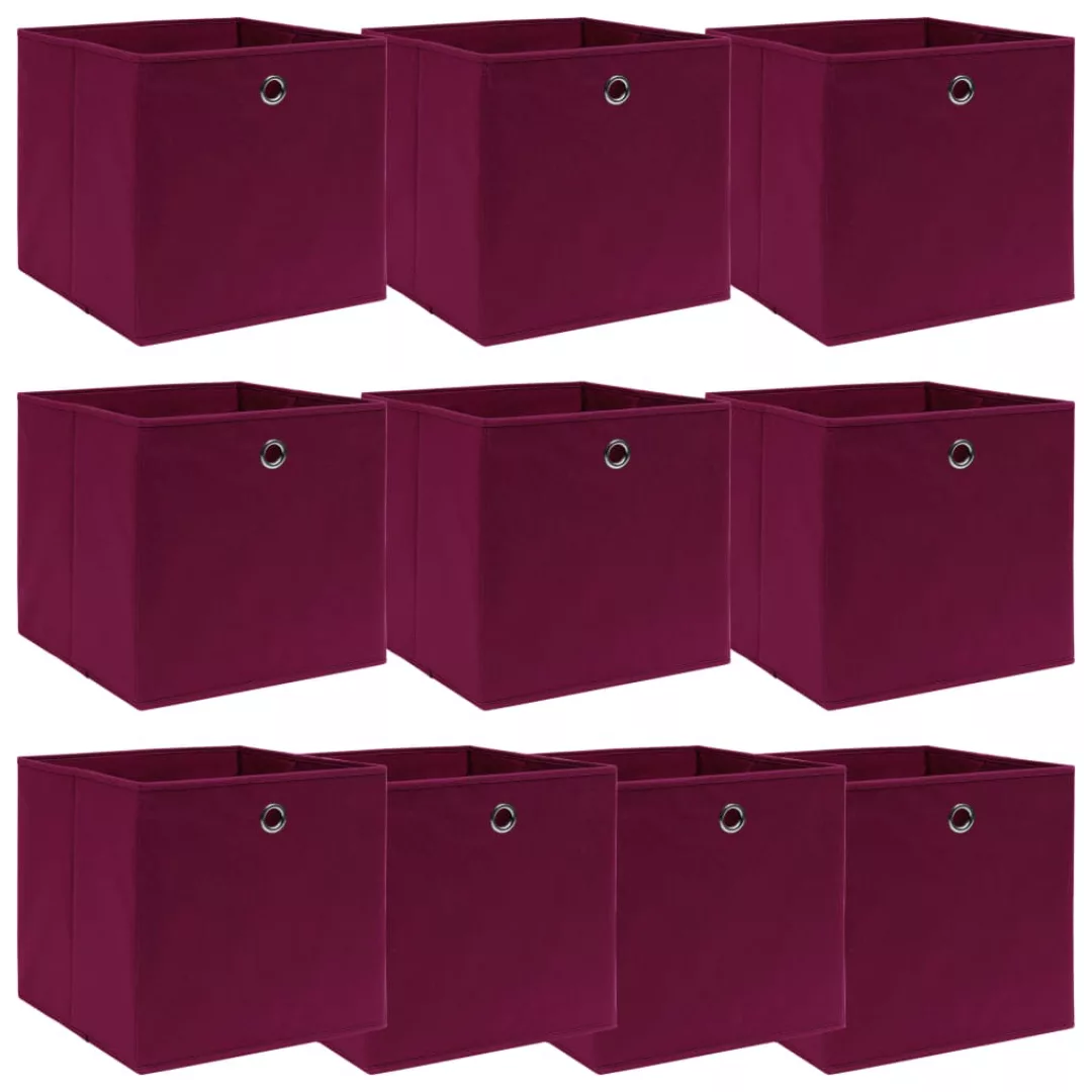 Aufbewahrungsboxen 10 Stk. Dunkelrot 32×32×32 Cm Stoff günstig online kaufen