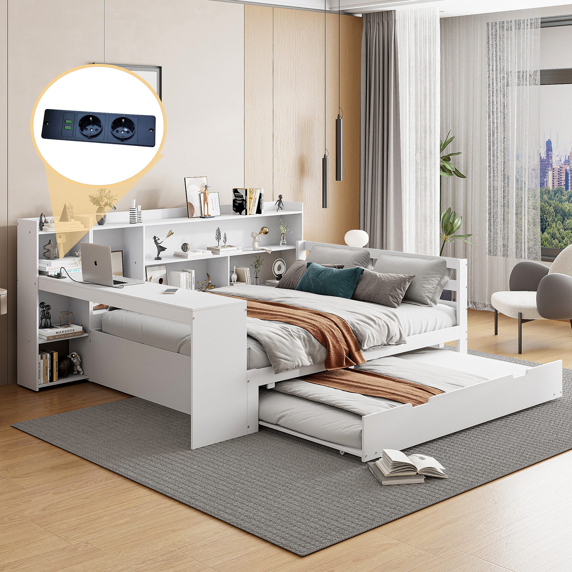 HAUSS SPOLE Schlafsofa 140x200 mit Schreibtisch, günstig online kaufen