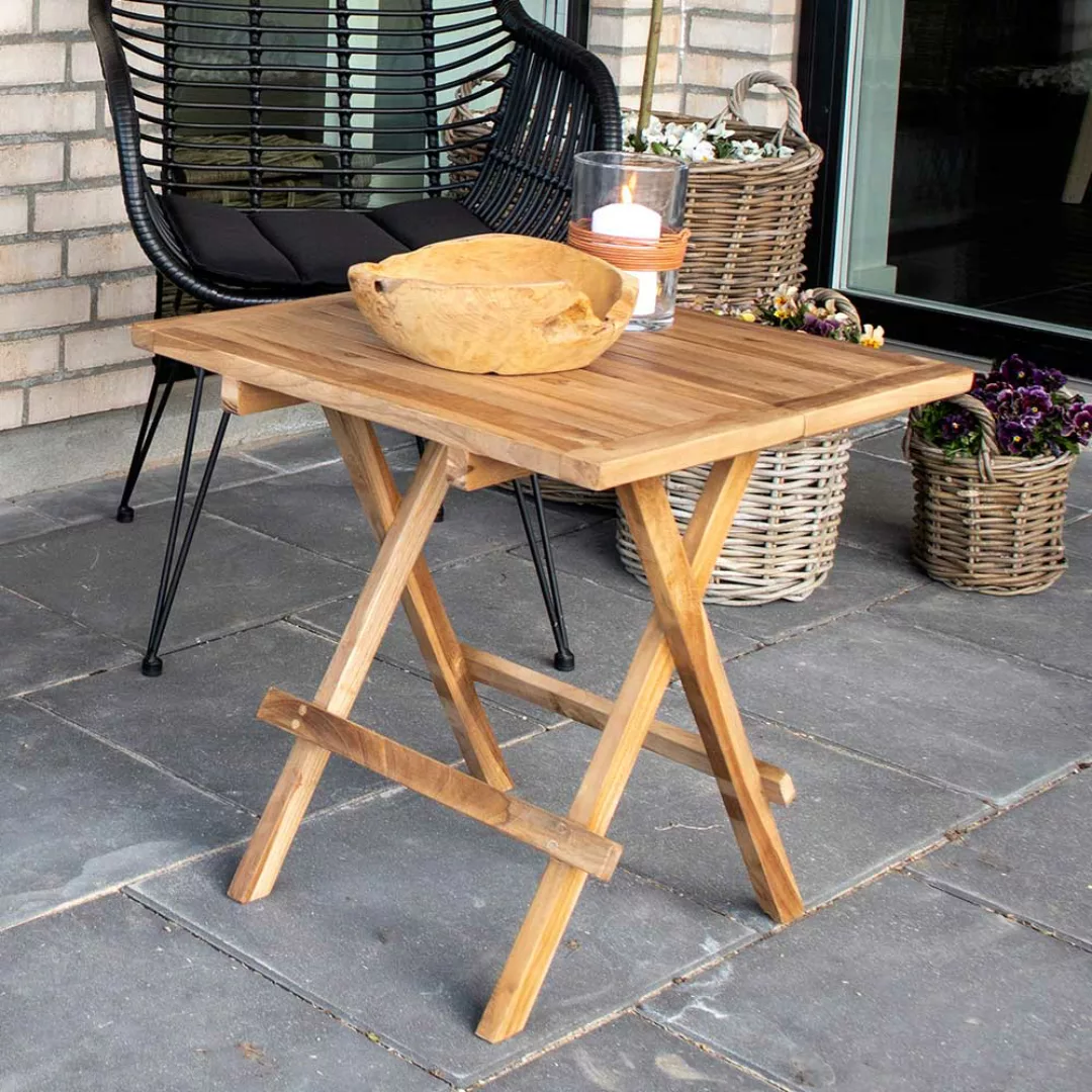 Kapptisch aus Teak Massivholz Balkon günstig online kaufen