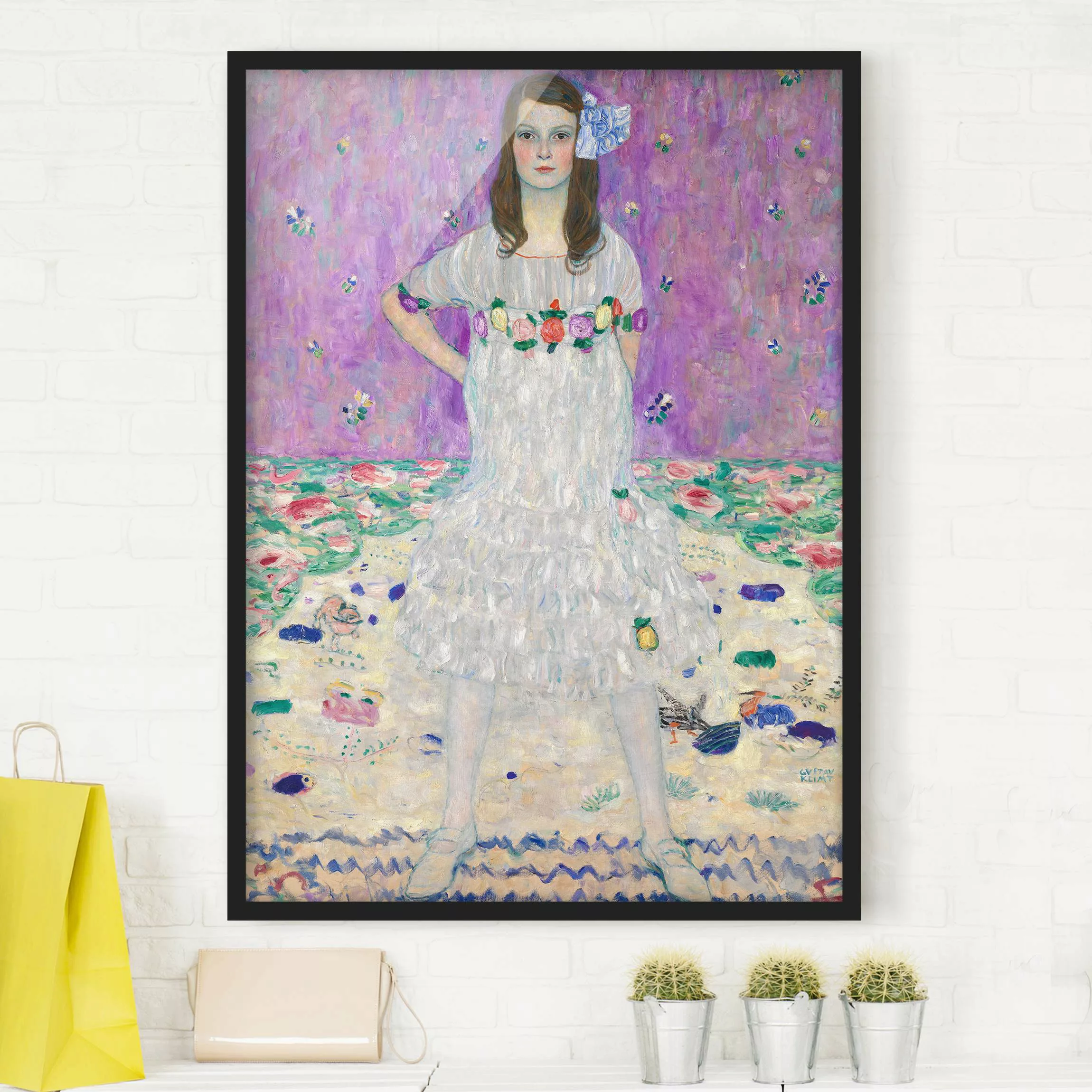 Bild mit Rahmen Kunstdruck - Hochformat Gustav Klimt - Mäda Primavesi günstig online kaufen