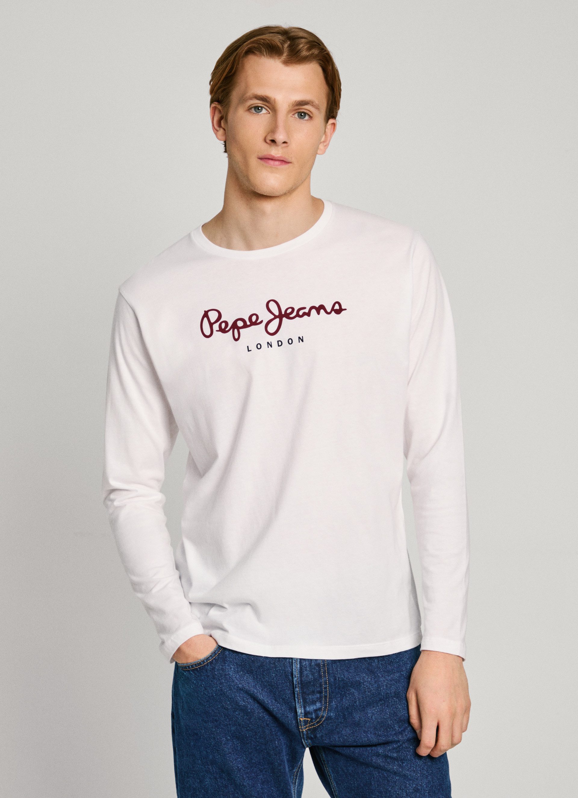 Pepe Jeans Herren Rundhals Langarmshirt EGGO LONG N - Regular Fit günstig online kaufen