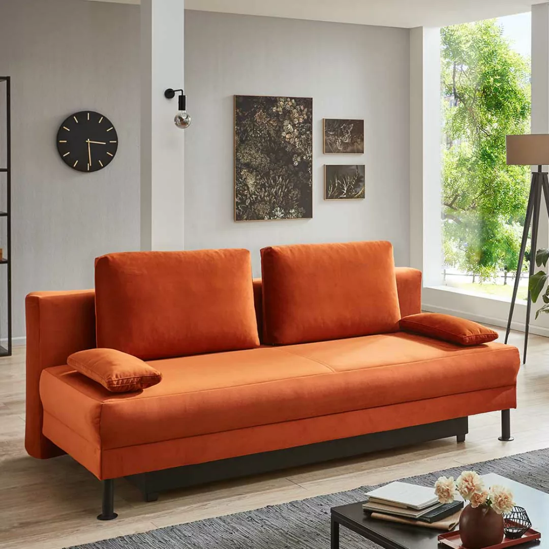 Modernes Zweisitzer Sofa in Kupferfarben Federkern günstig online kaufen