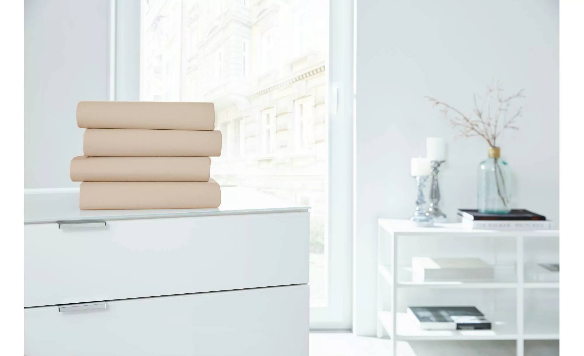 Jersey-Elastan Boxspringlaken ¦ beige ¦ Baumwollmischgewebe ¦ Maße (cm): B: günstig online kaufen