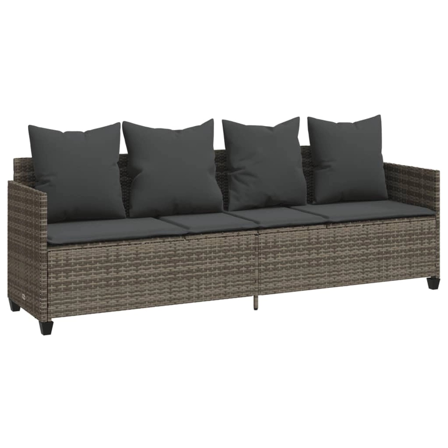 vidaXL Sonnenliege mit Kissen Grau Poly Rattan 368346 günstig online kaufen