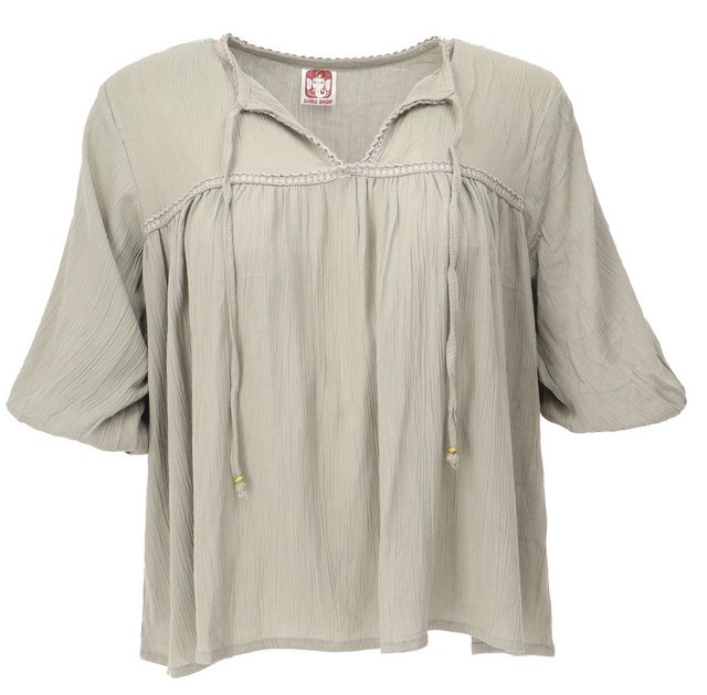 Guru-Shop Longbluse Luftige Boho Bluse, Maxibluse mit Spitze -.. günstig online kaufen