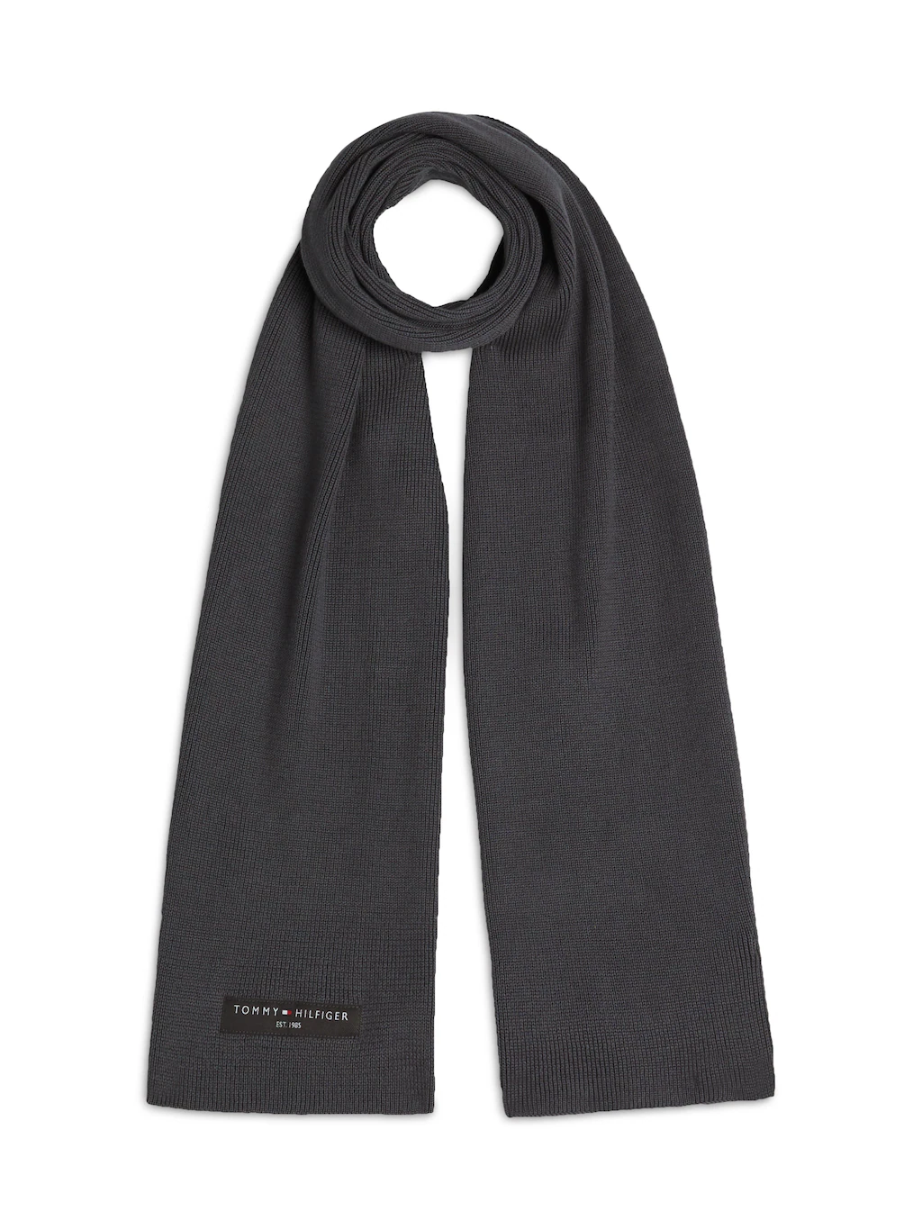 Tommy Hilfiger Strickschal "TH FOUNDATION COTTON SCARF", mit Logopatch günstig online kaufen