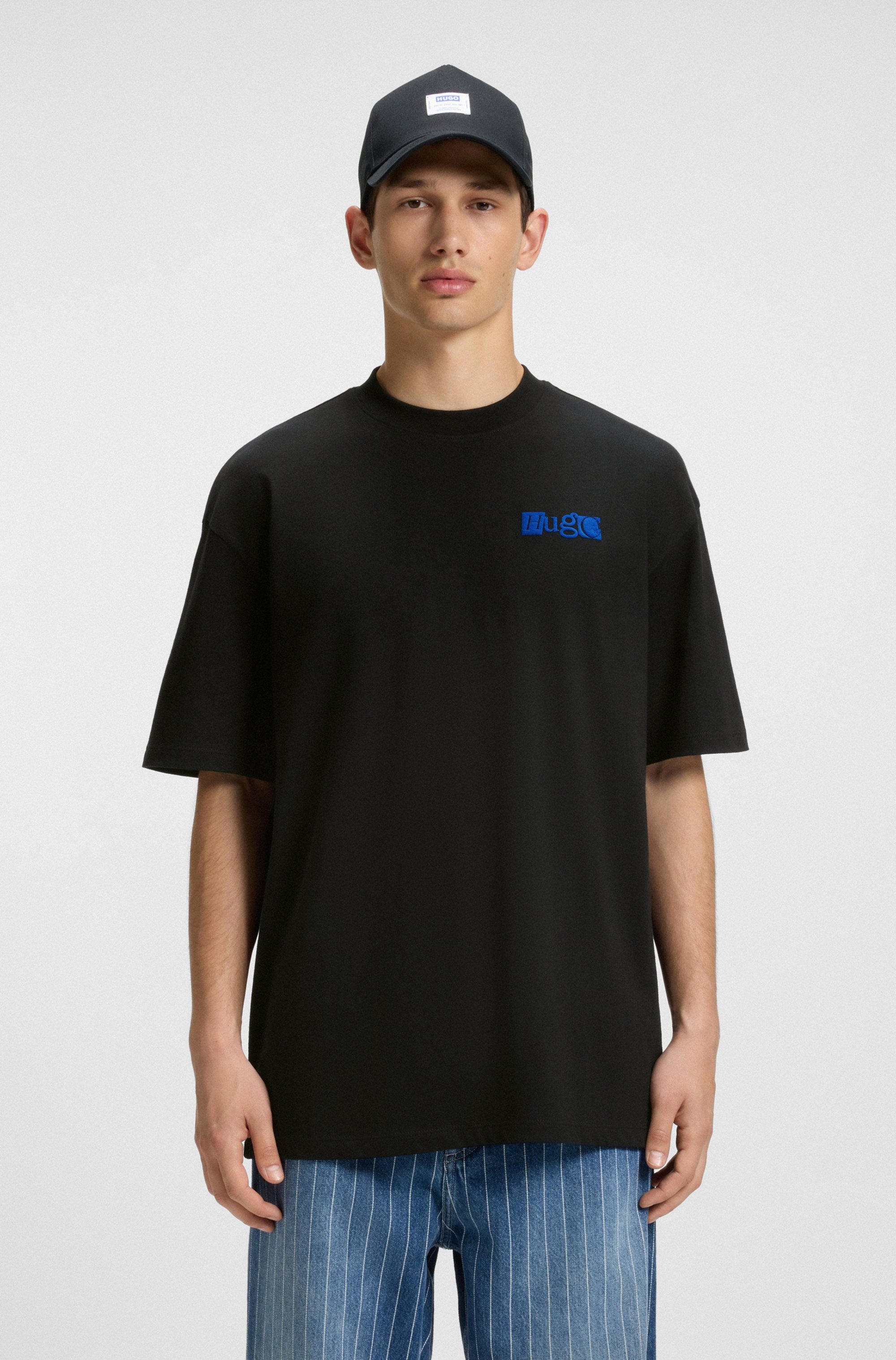 HUGO Blue T-Shirt Nilte mit Logo-Schaumdruck günstig online kaufen