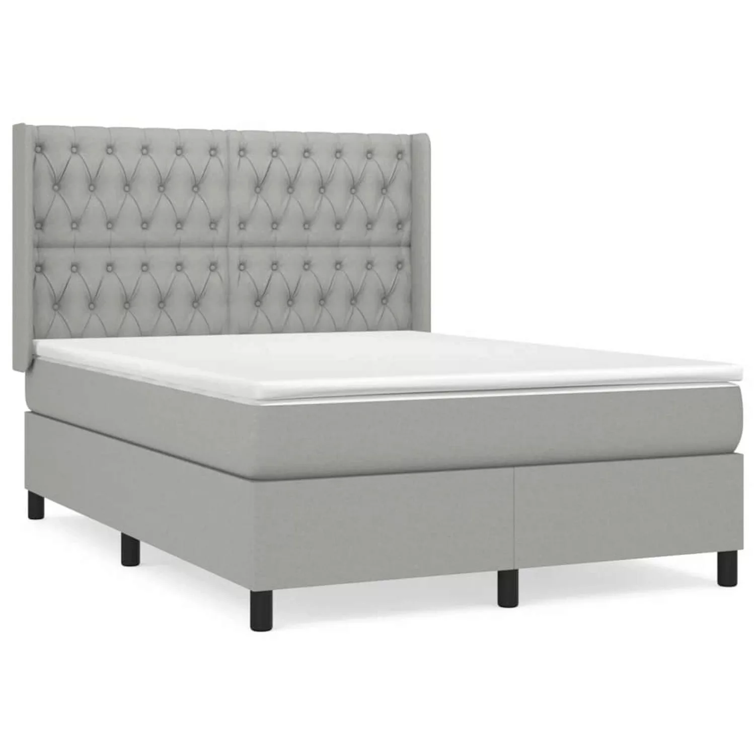 vidaXL Boxspringbett mit Matratze Hellgrau 140x190 cm Stoff1394778 günstig online kaufen