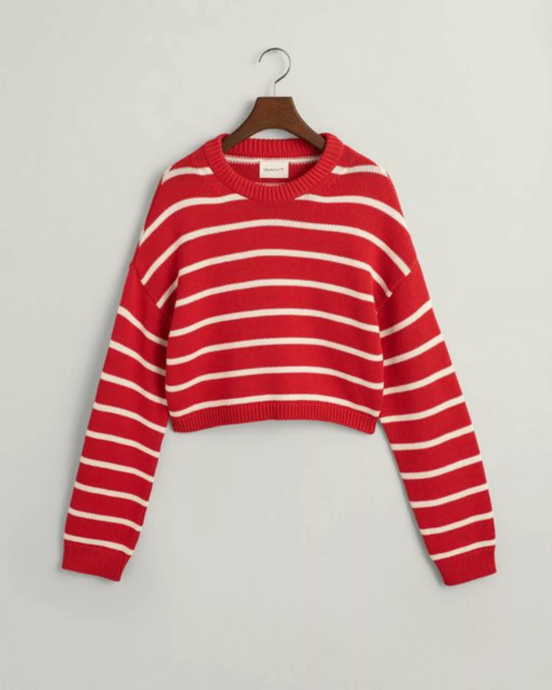 Gant Sweatshirt STRIPED C-NECK, CREAM günstig online kaufen
