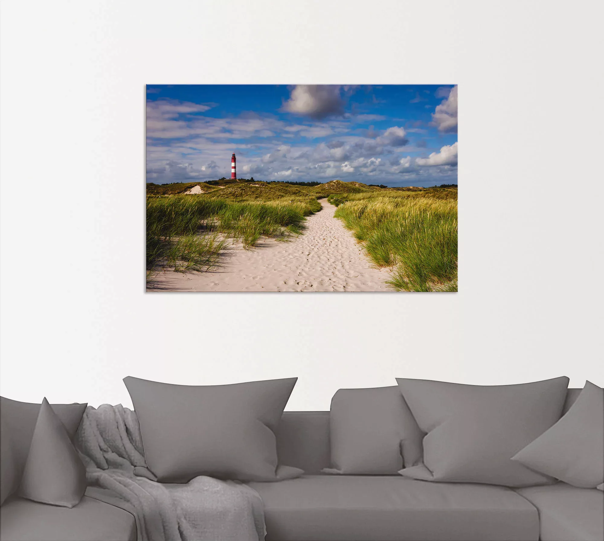 Artland Wandbild "Strandweg zum Leuchtturm - Insel Amrum", Küste, (1 St.) günstig online kaufen