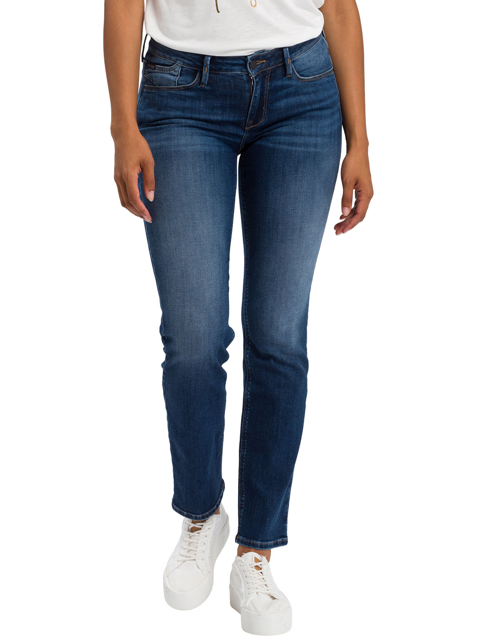 Cross Jeans Damen Jeans Rose - Regular Fit - Blau - Crinkle Dark Blue günstig online kaufen