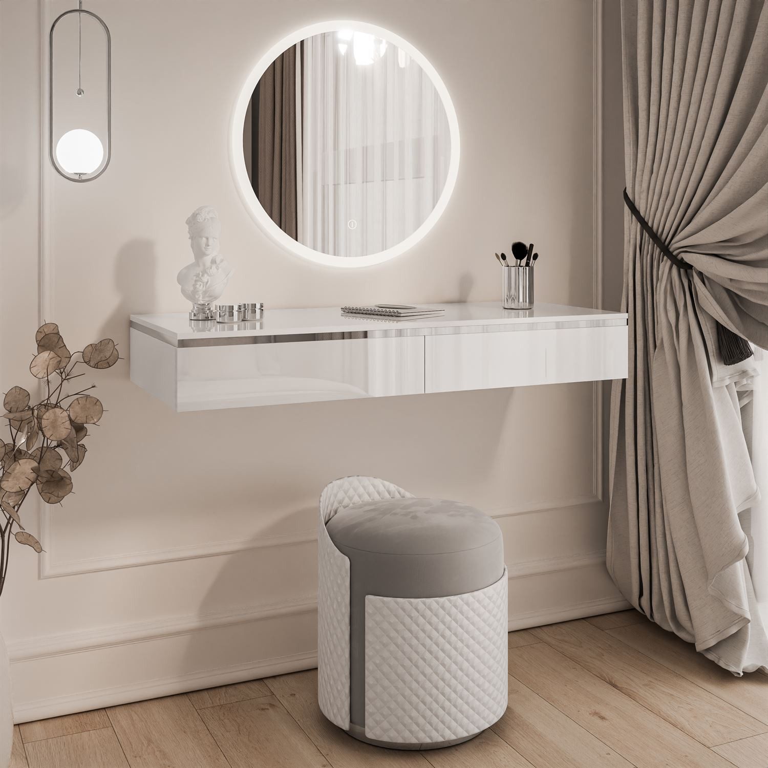 Lookway Schminktisch AURORA SILVER Hängender Kosmetiktisch günstig online kaufen