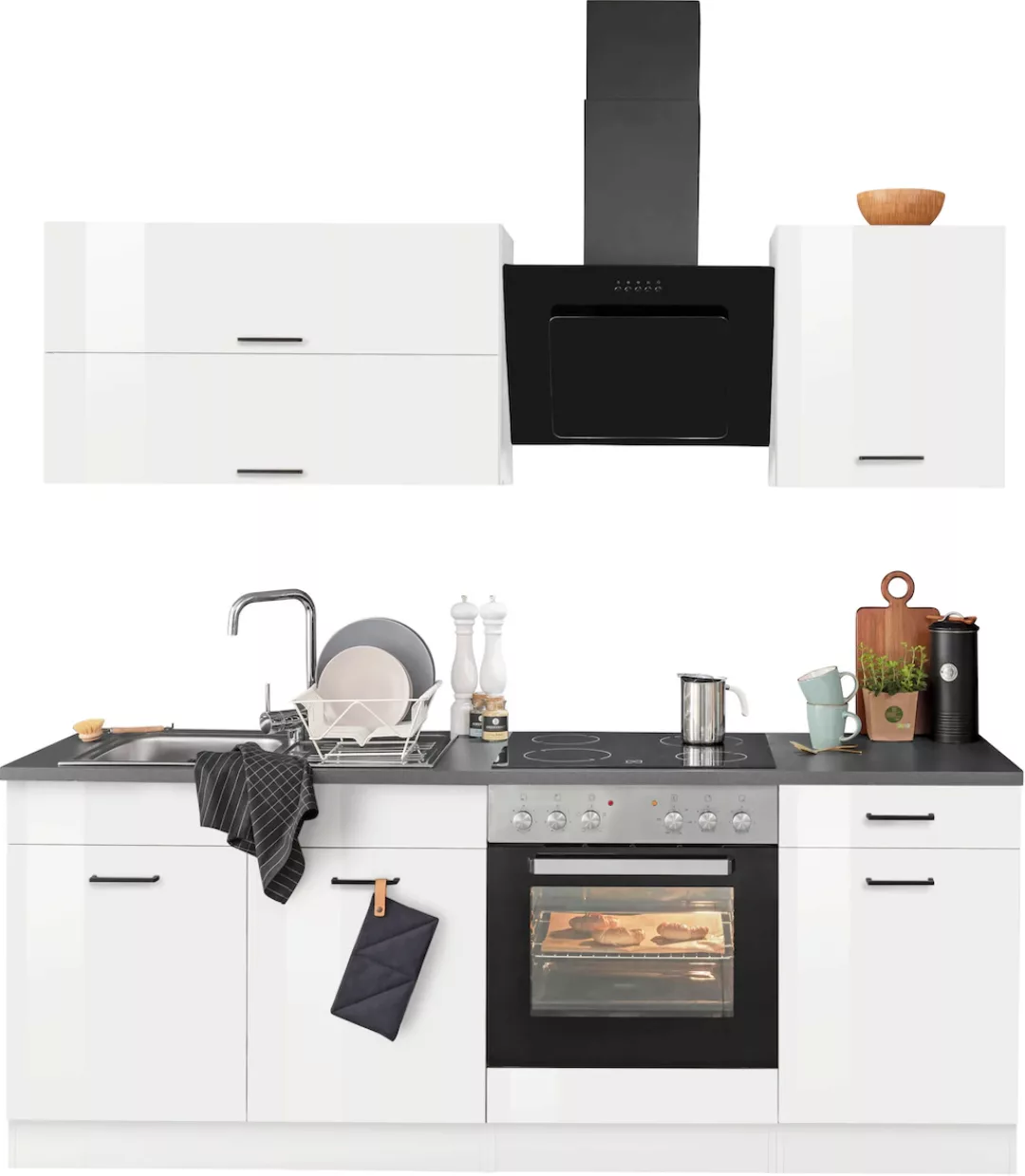 HELD MÖBEL Küchenzeile "Trier", mit E-Geräten, Breite 210 cm günstig online kaufen