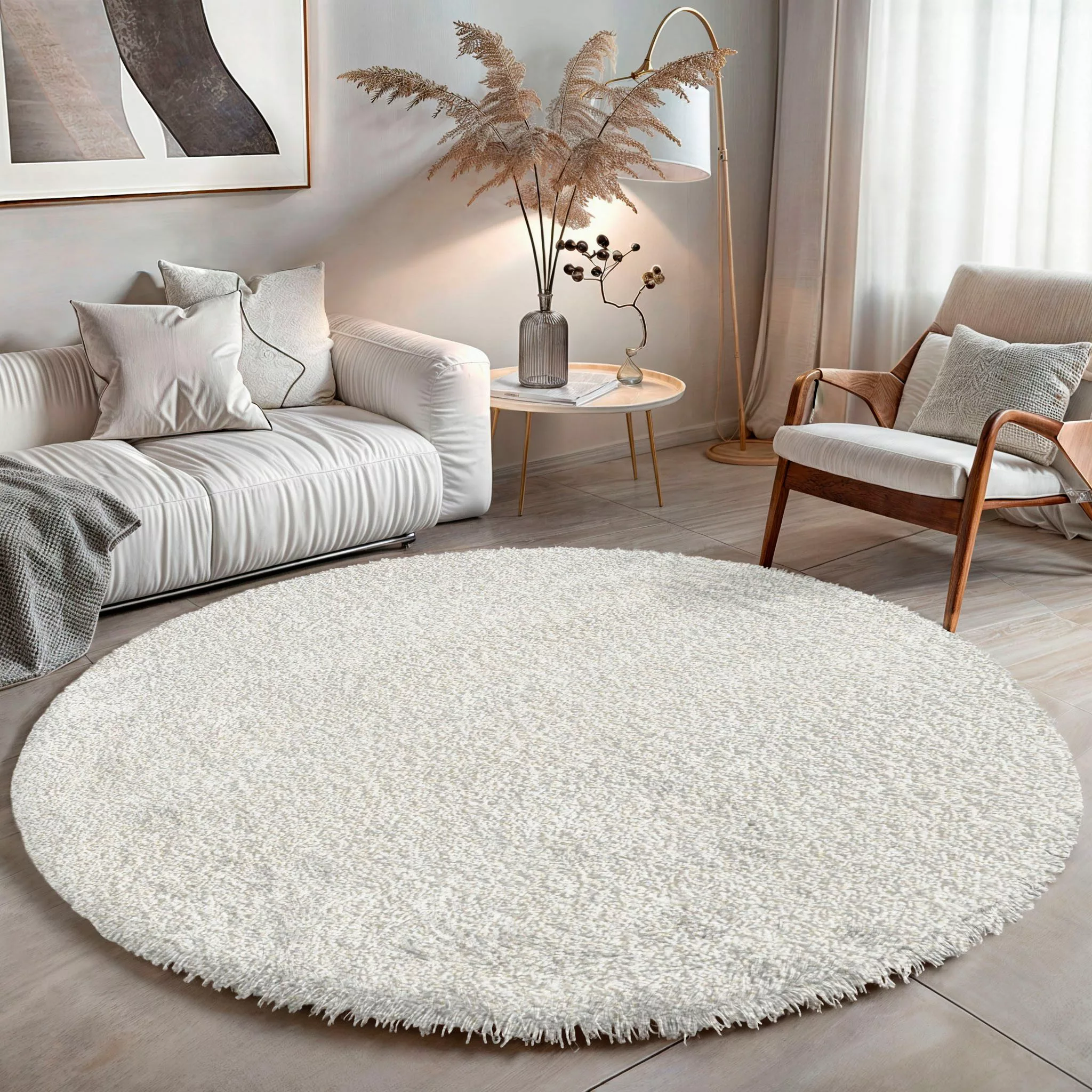 my home Hochflor-Teppich Banji, rund, Höhe: günstig online kaufen