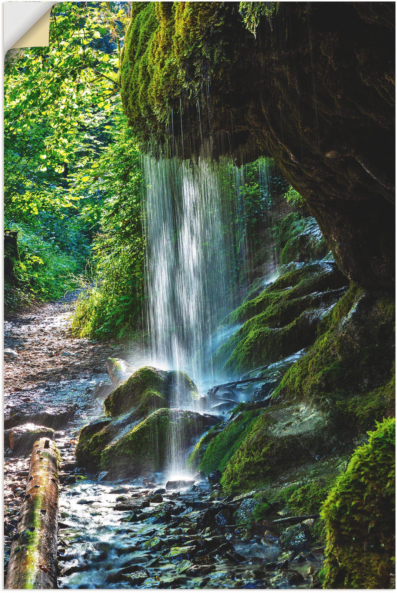 Artland Wandbild »Moosbedeckter Wasserfall«, Wasserfallbilder, (1 St.), als günstig online kaufen