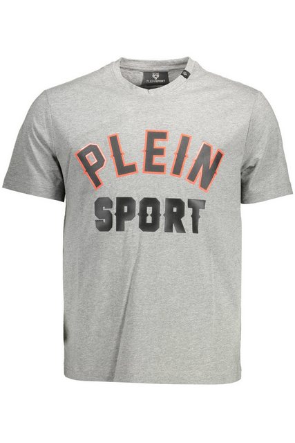 PLEIN SPORT T-Shirt Herren Kurzarm-T-Shirt Grau mit Kontrastdetails und günstig online kaufen