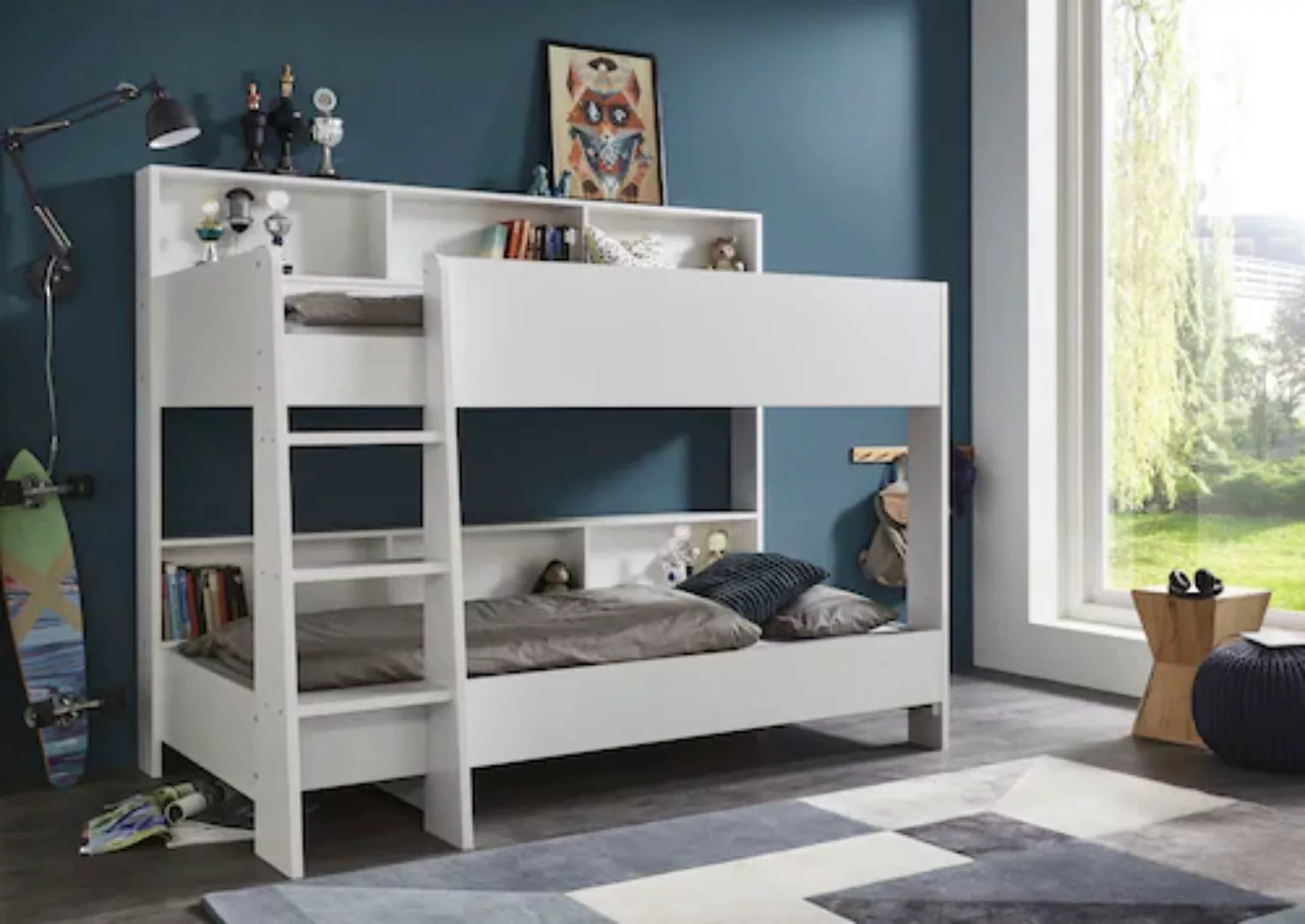 Relita Etagenbett »Sway«, 2 Liegeflächen, mit Leiter, rückseitige Regale, w günstig online kaufen