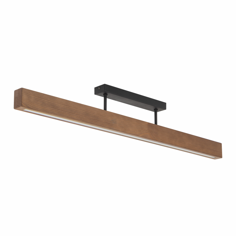 LED-Holzdeckenleuchte Teo, walnuss, 96 cm, 3000 K günstig online kaufen